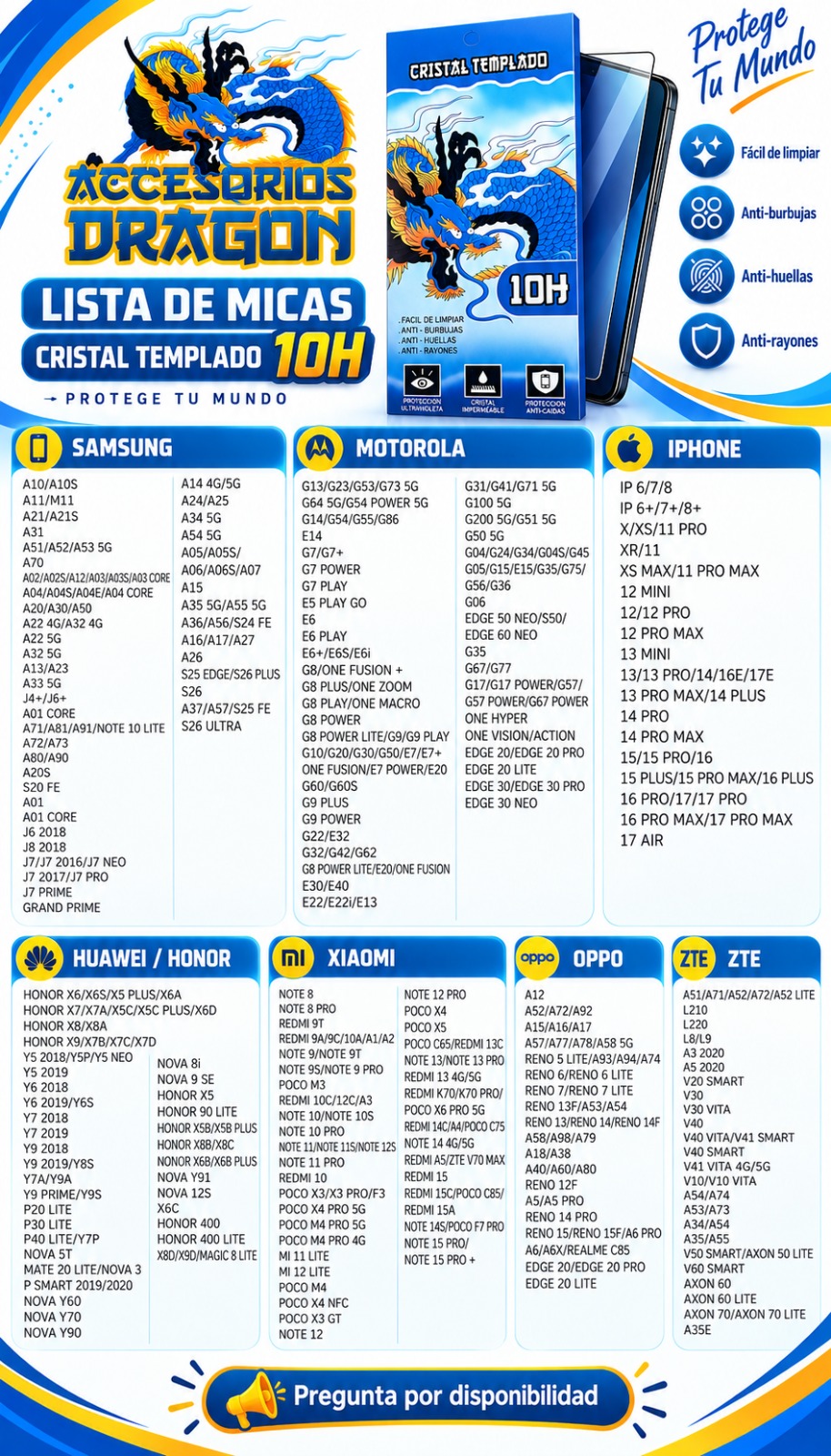 Empaque de cristal templado 10H