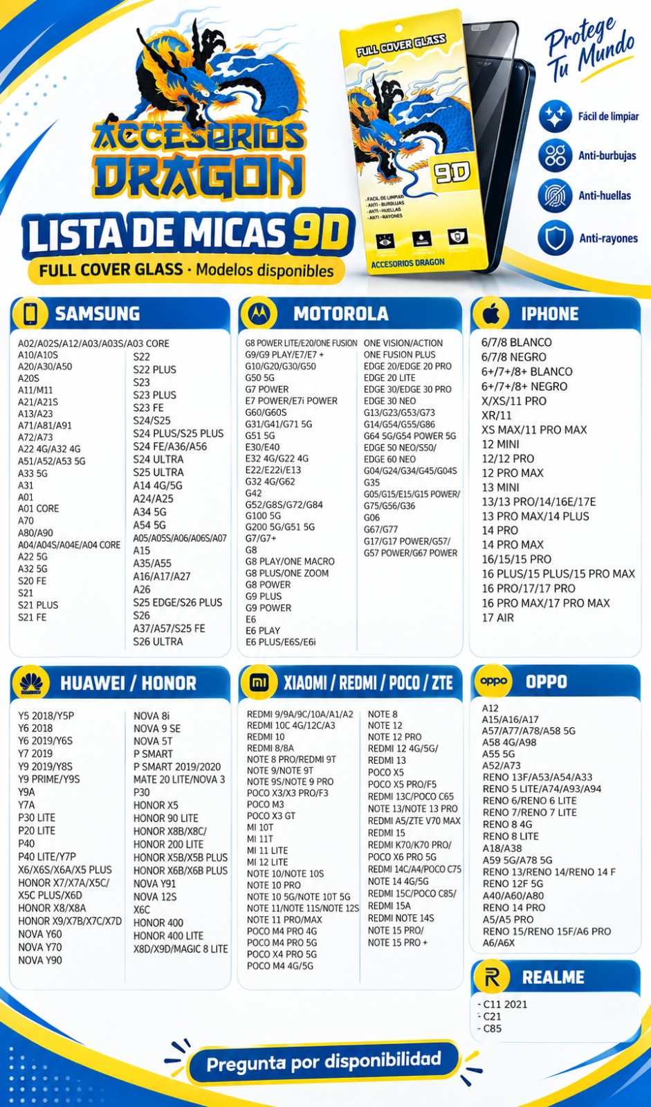 Empaque de 9D Full Cover