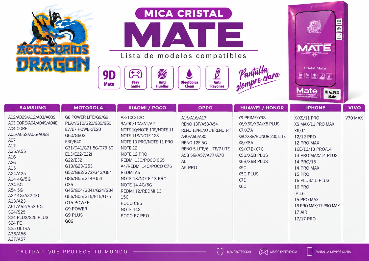 Empaque de cristal mate