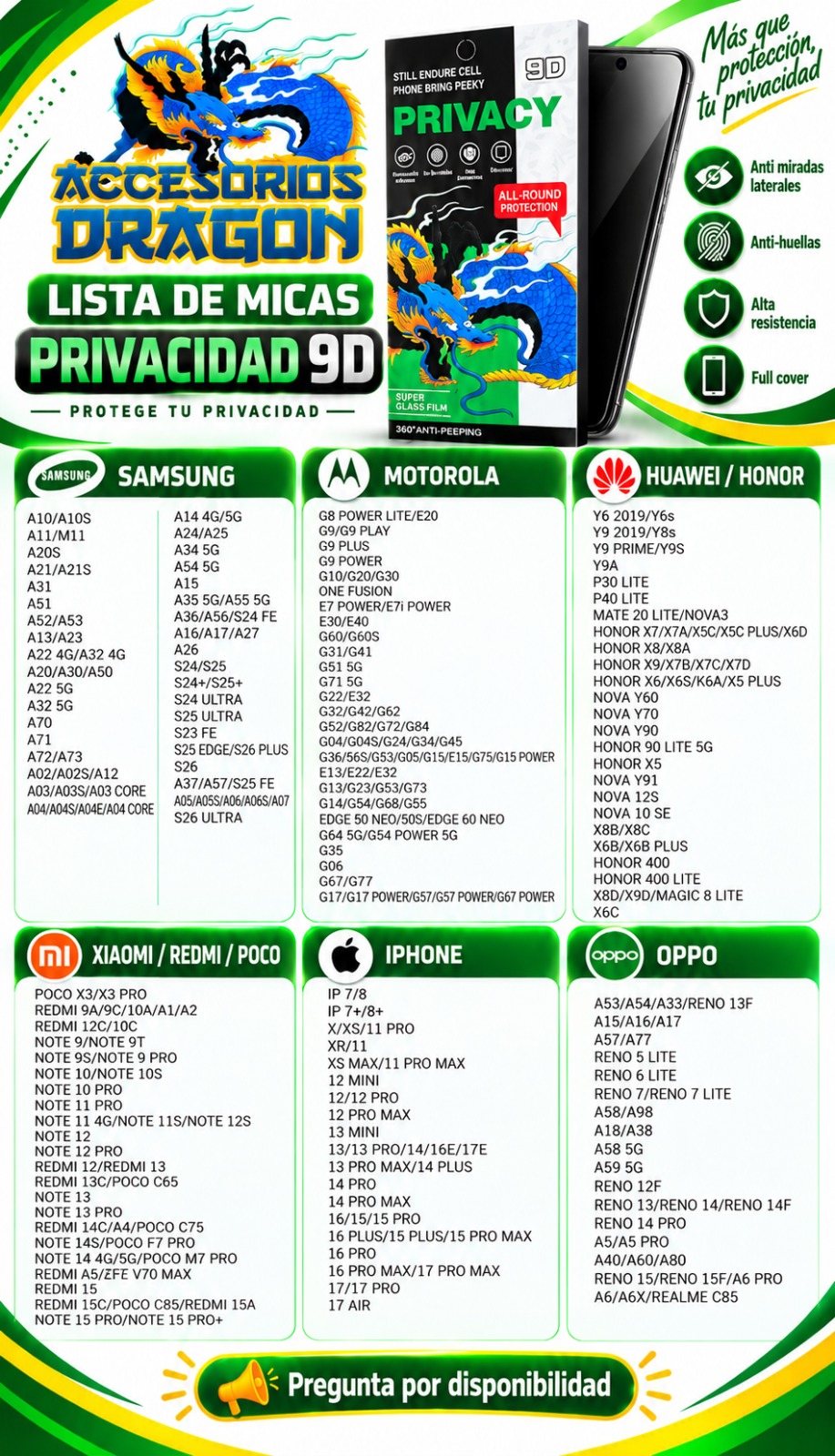 Empaque de mica de privacidad