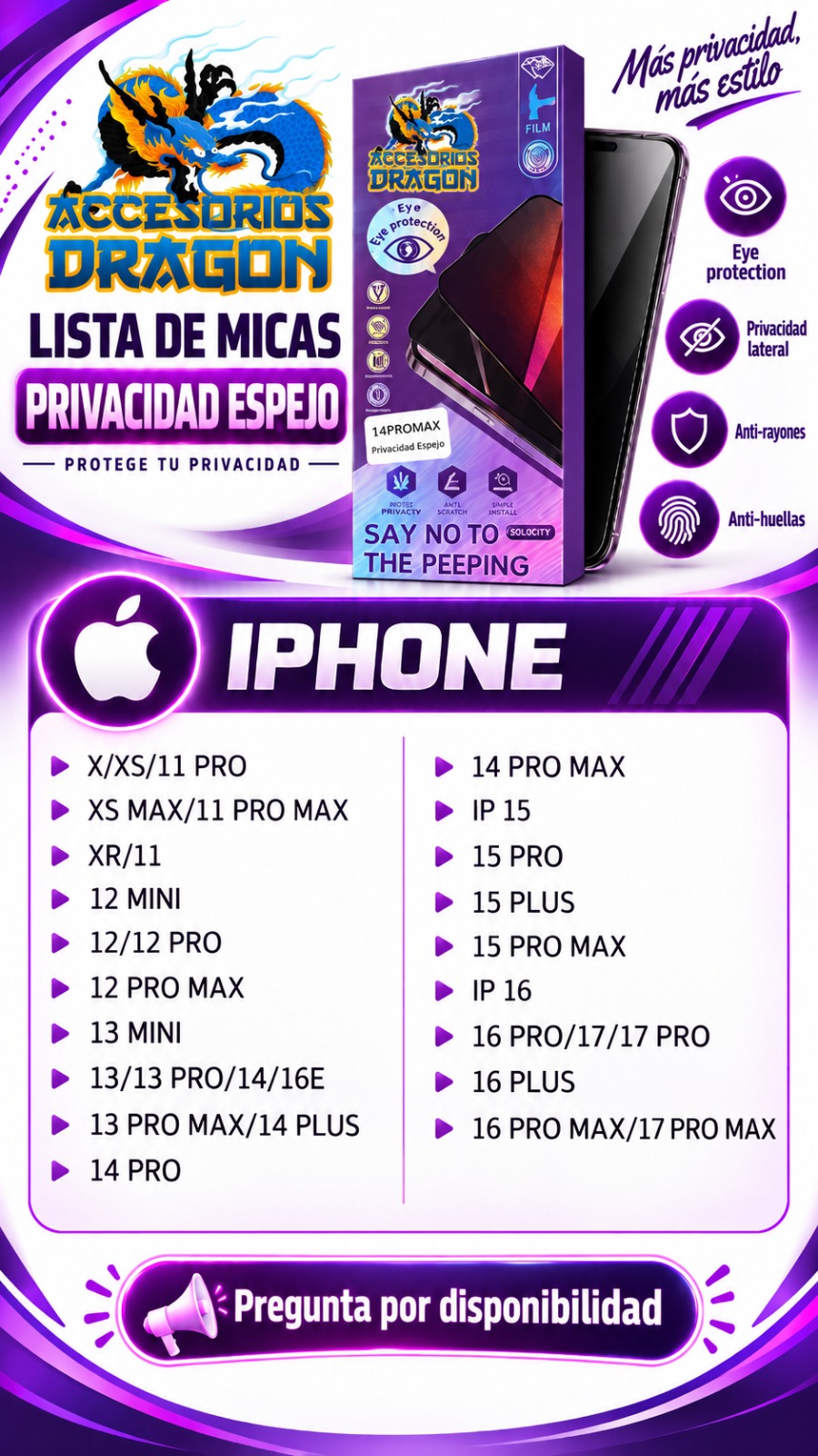 Empaque de privacidad espejo
